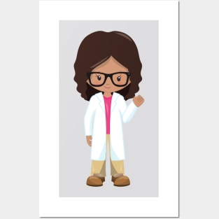 Science Girl, Latina Girl, Cute Girl, Scientist Posters and Art